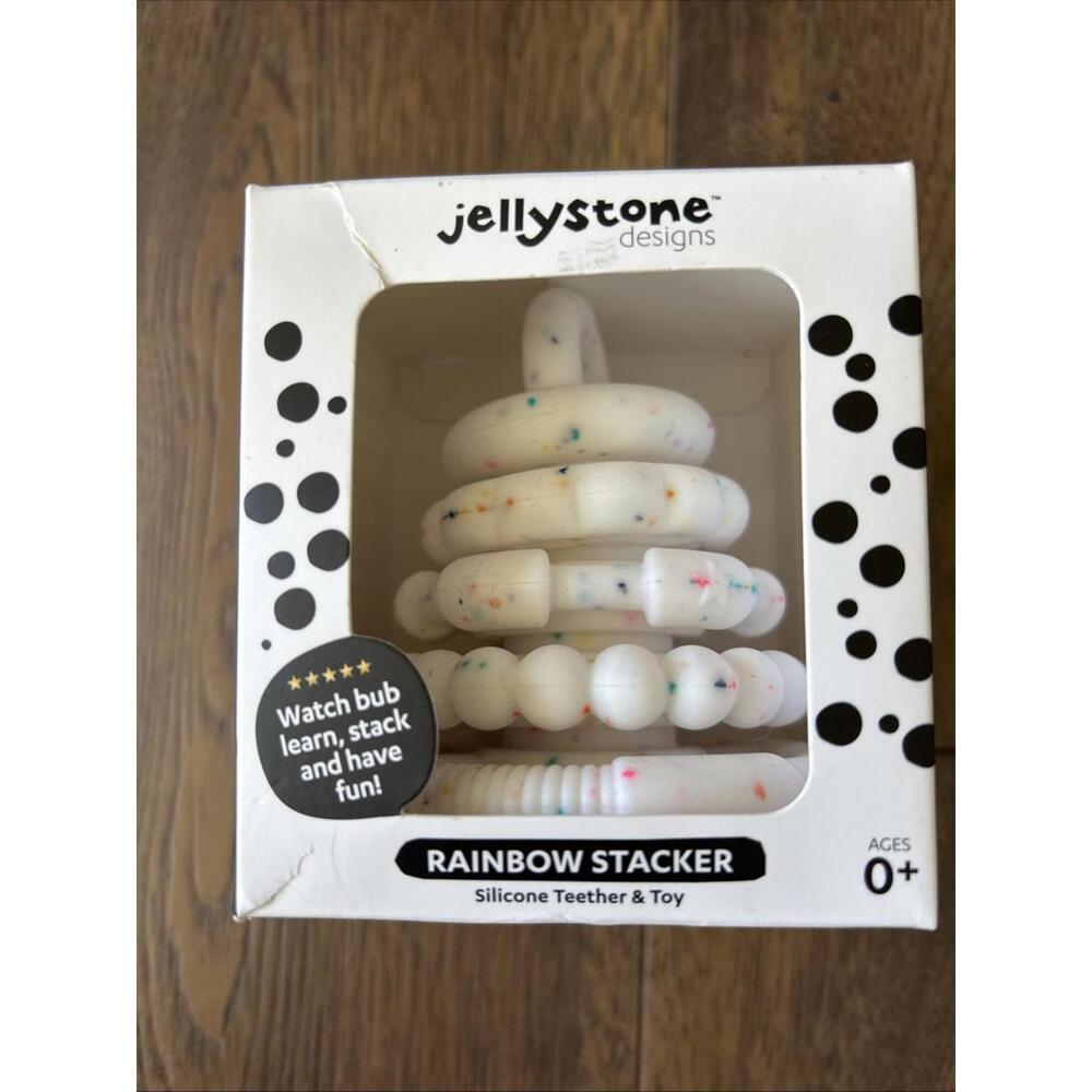 Jellystone Designs Rainbow Stacker Silicone Teether And Toy New In Box